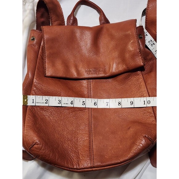 American Leather Company Liberty Tumbled Leather Backpack Cognac Zip/Snaps - Picture 13 of 16